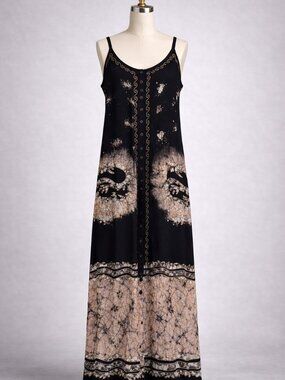 Advance Apparels Women's Bohemian Tie Dye Button Down Maxi Dress